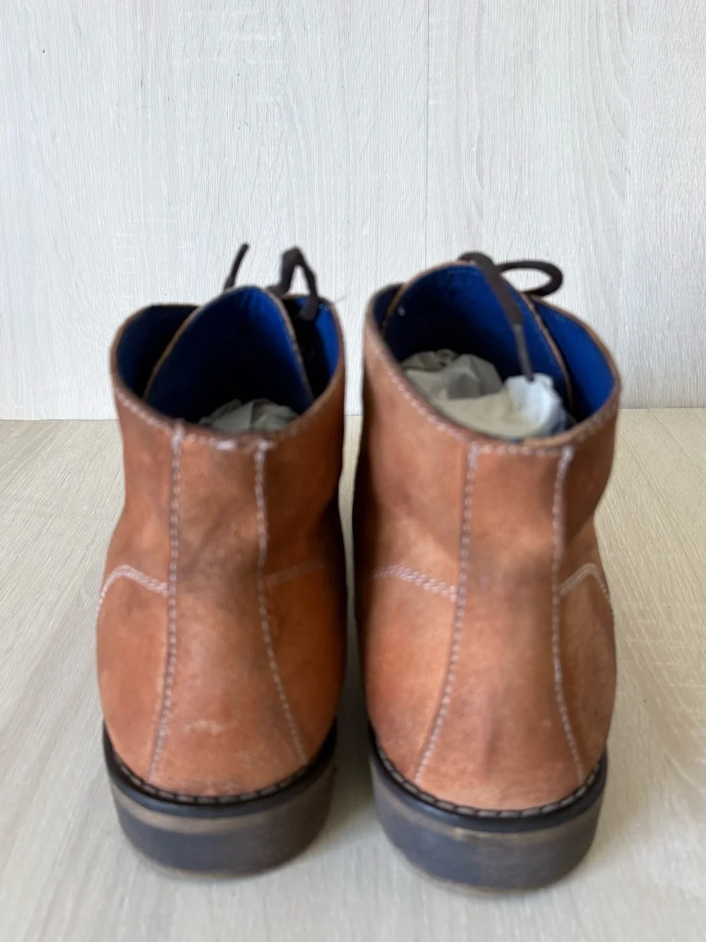 Bed Stu Men’s Brown Leather Moc Toe Lace-Up Ankle Boots Size 11.5
